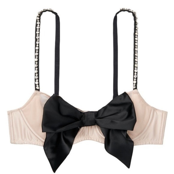 VICTORIAS SECRET Wicked Embellished Bow Bra 34DDD - Picture 3 of 11